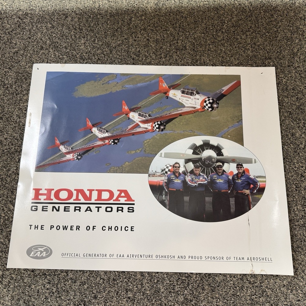Honda Generators EAA Aviation Oshkosh Poster Airplanes Vtg Aviation Aeroshell